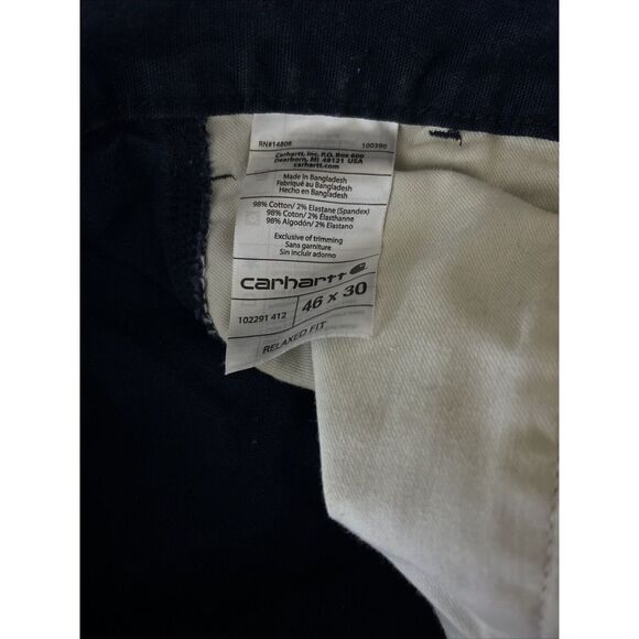 Carhartt Men's 46x30‎ Relaxed Fit Navy Pant *Flaw - Picture 12 of 12